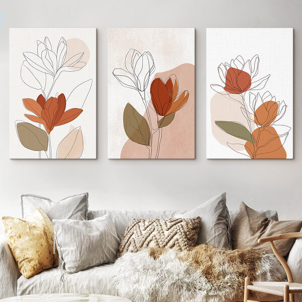 Drawing of flowers with leaves