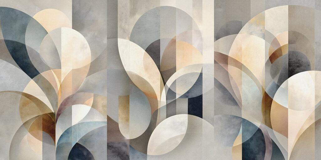 Flowing shapes in soft hues