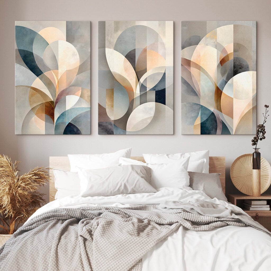 Flowing shapes in soft hues