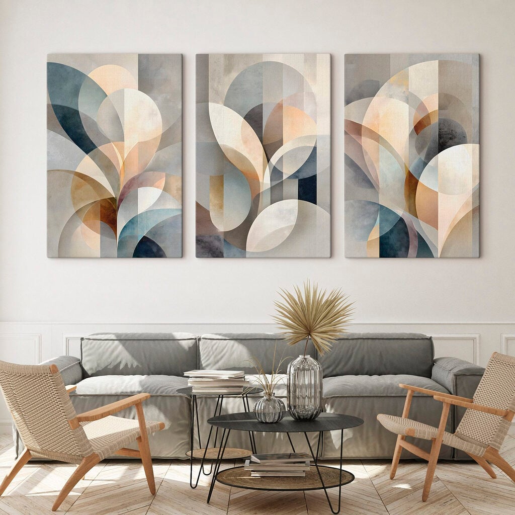 Flowing shapes in soft hues