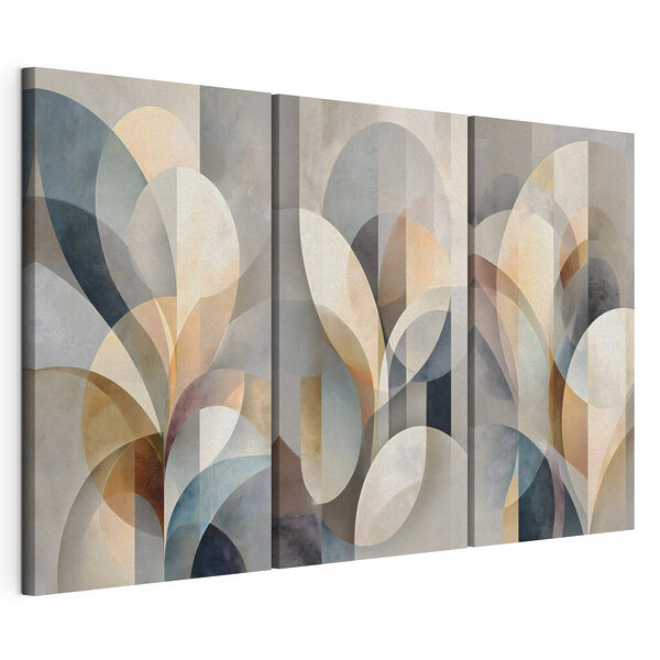 Modulaire canvasprint Vloeiende vormen in zachte tinten