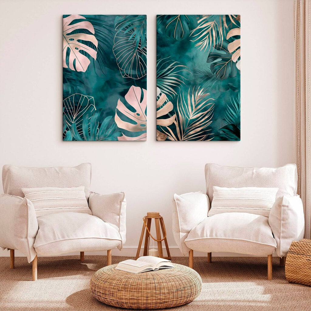 Lush foliage on vibrant background