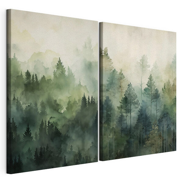 Modulaire canvasprint Vergelijking van een bos