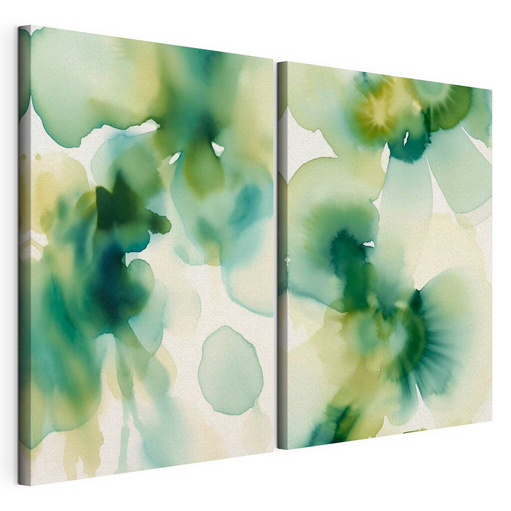 Fluid greens and blues in harmony
