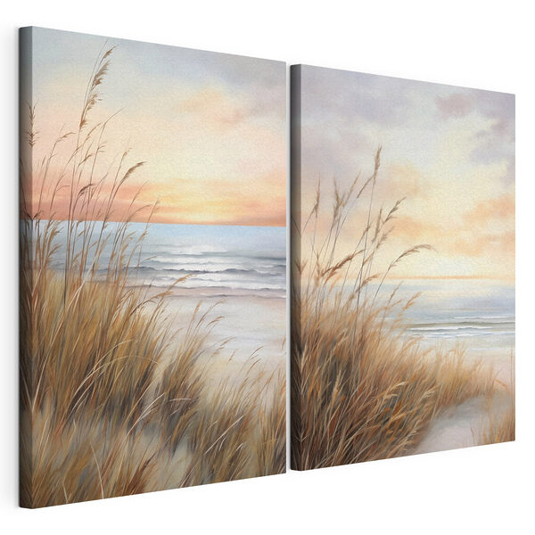 Modulaire canvasprint Schilderij van een strand en een strand