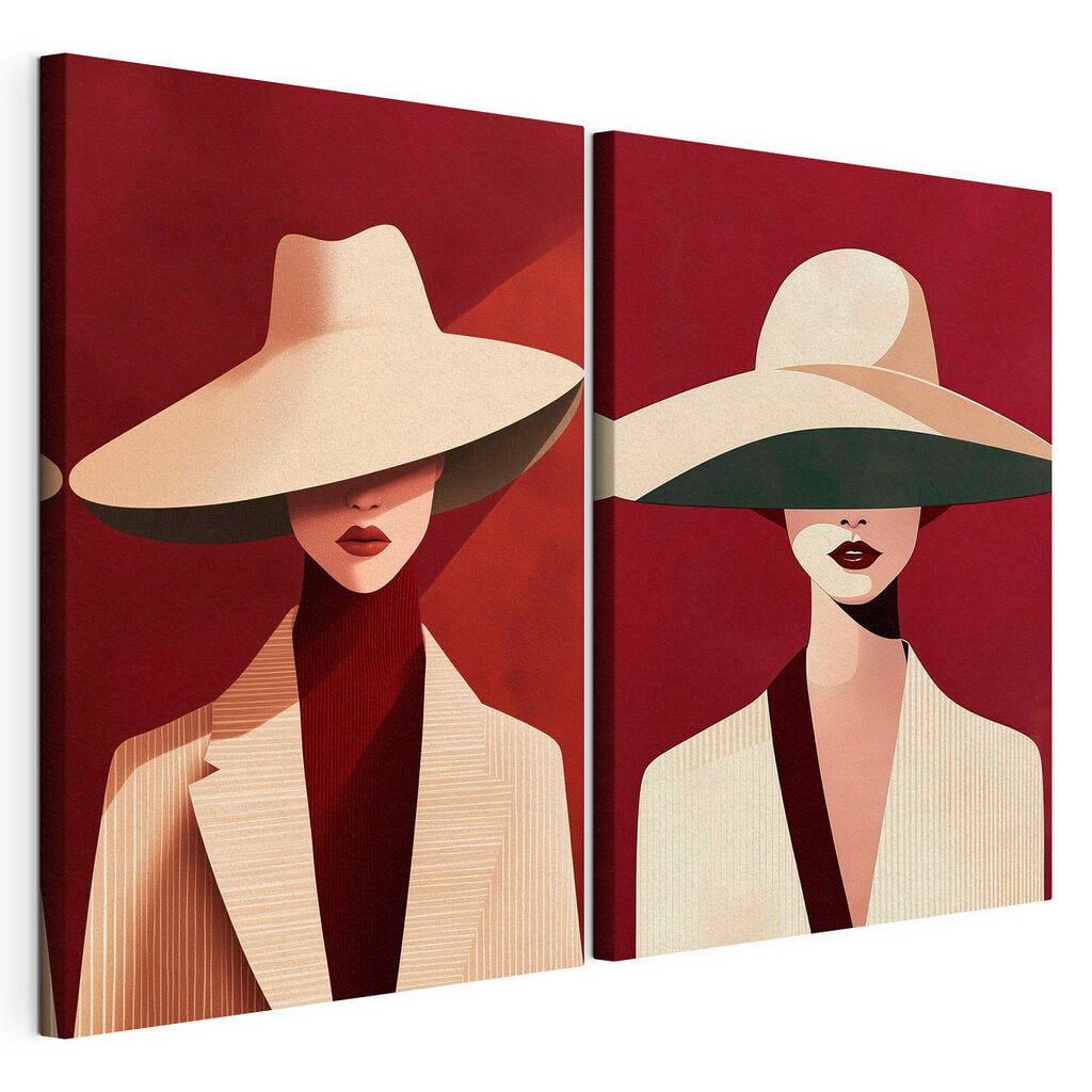 Collage of a woman wearing a hat