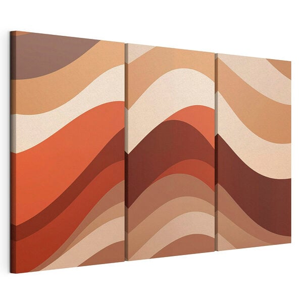Modulaire canvasprint Golvende stromen van warme kleuren