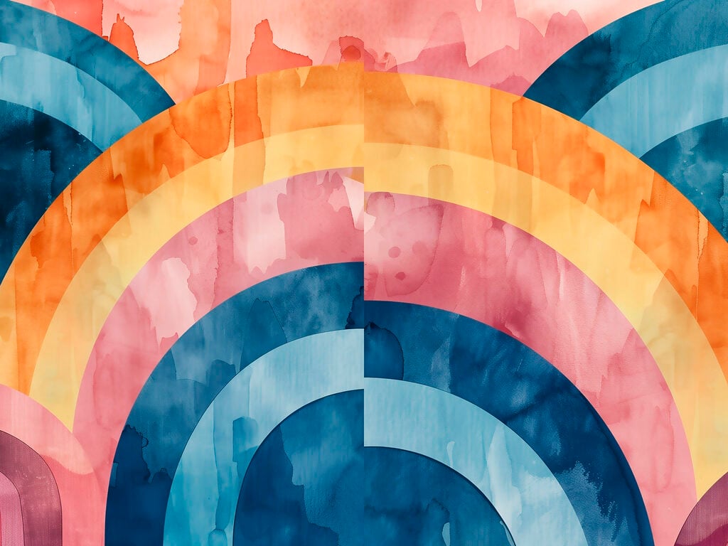 Colorful watercolor painting of circles