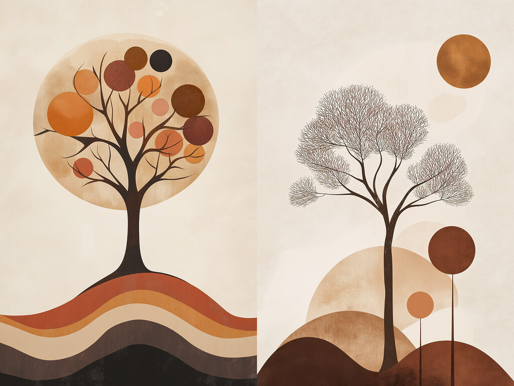 Two images of trees