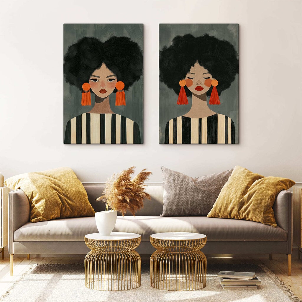 Couple of women with big earrings