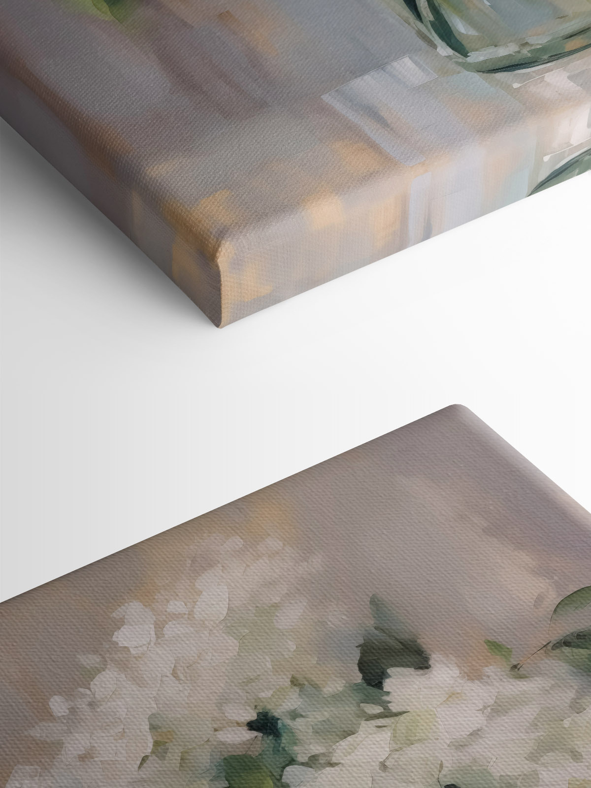 Schilderij van een boeket witte bloemen in een glazen pot Schilderij van een boeket witte bloemen in een glazen pot