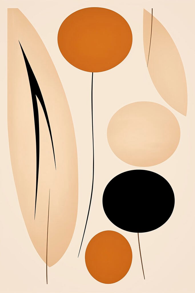 Playful shapes in warm tones
