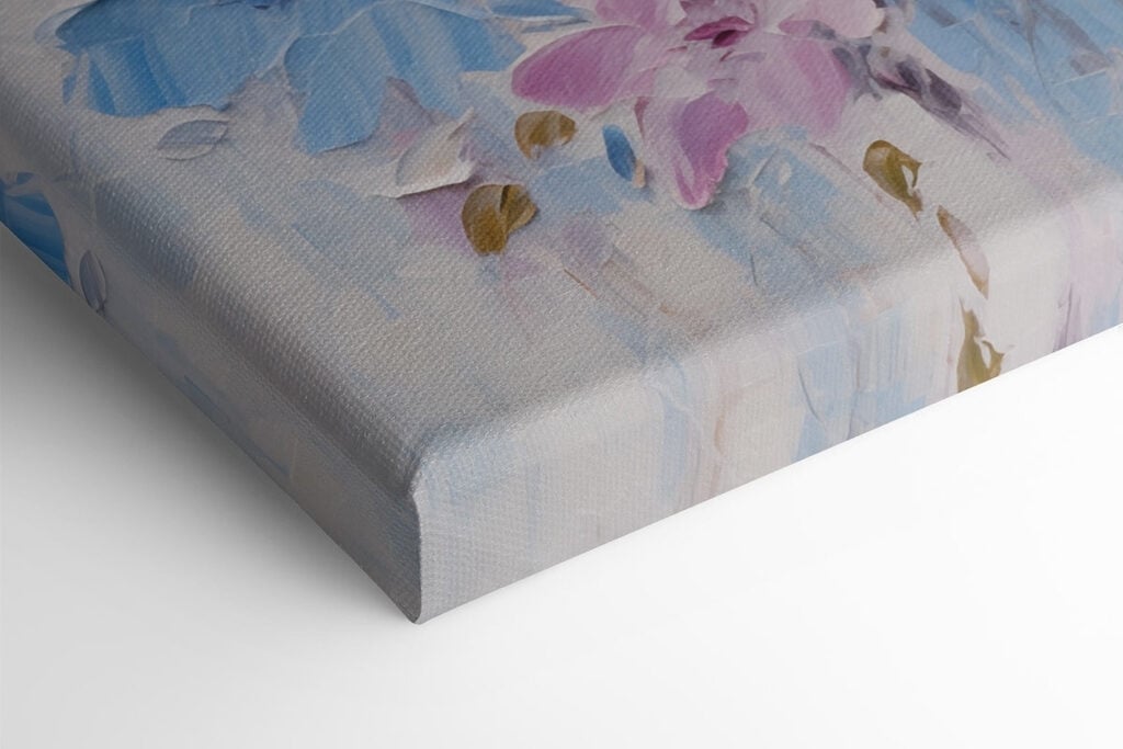 Painting of flowers on a white surface