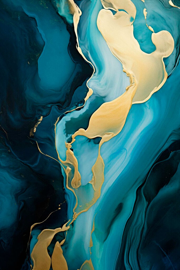 Fluid swirls of vibrant blue hues