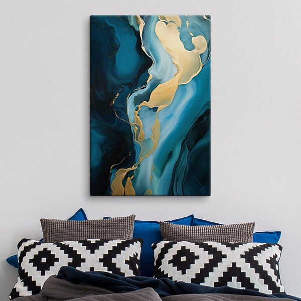 Fluid swirls of vibrant blue hues