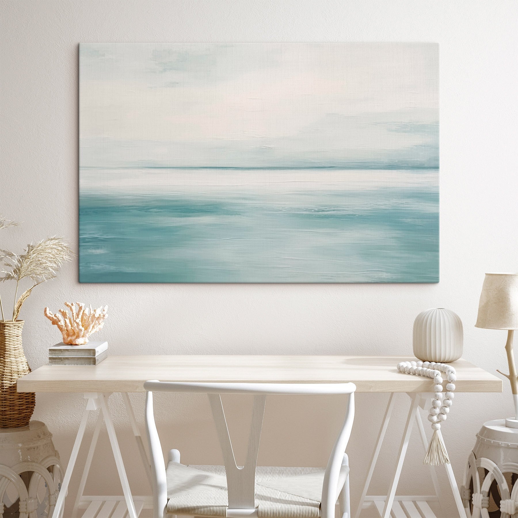 Calm ocean with a cloudy sky