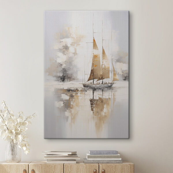 Canvas Schilderijen Canvas Schilderijen Schilderij van een zeilboot in het water (Artikelnummer: s46565)