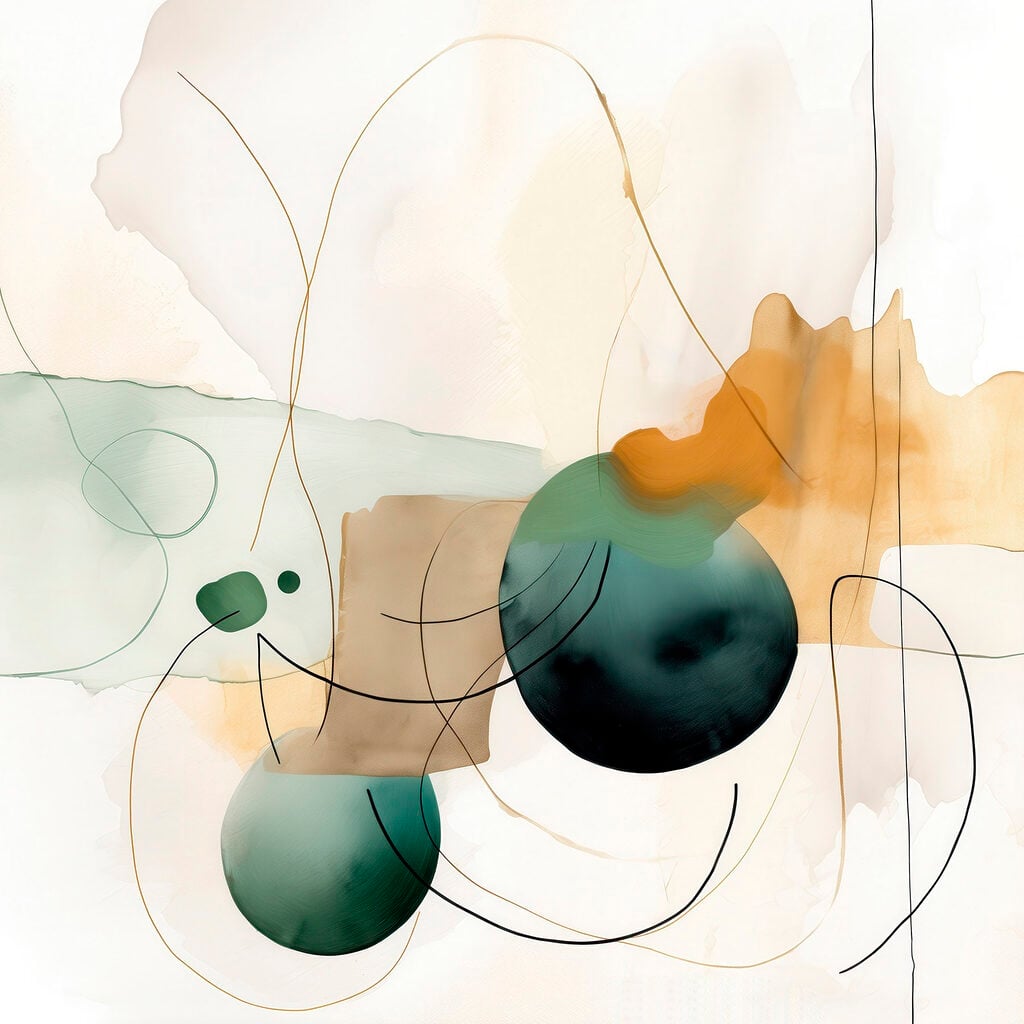 Painting of circles and lines