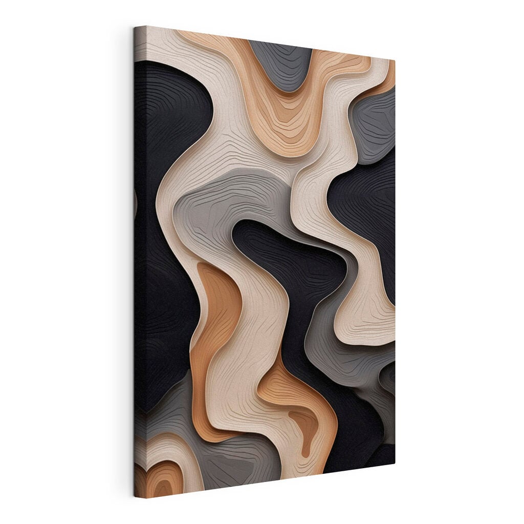 Flowing shapes in warm, neutral tones