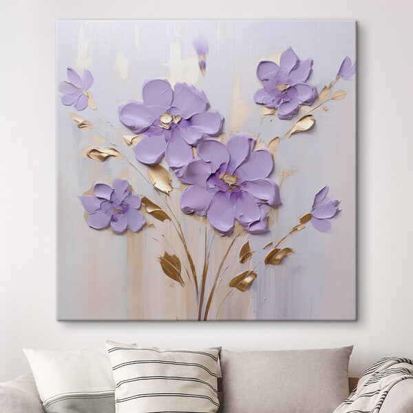 Canvas Schilderijen Canvas Schilderijen Schilderij van bloemen op een muur (Artikelnummer: s46827)