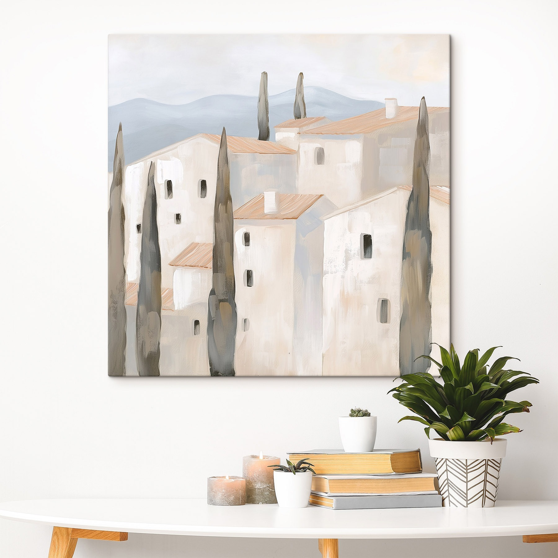 Painting of a group of buildings