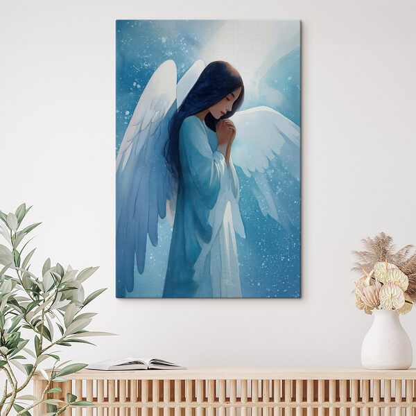 Painting of a woman with wings
