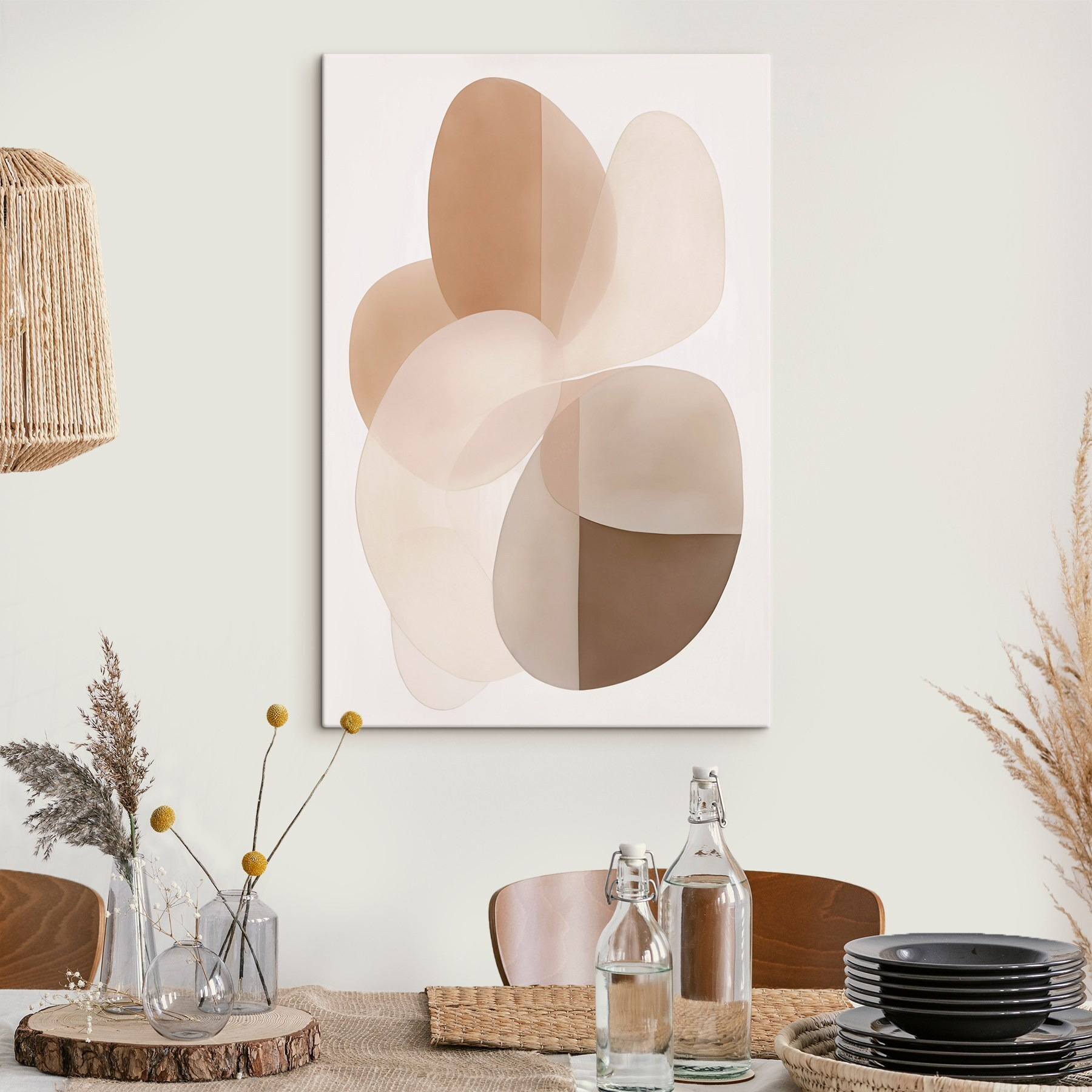 Soft curves in warm tones