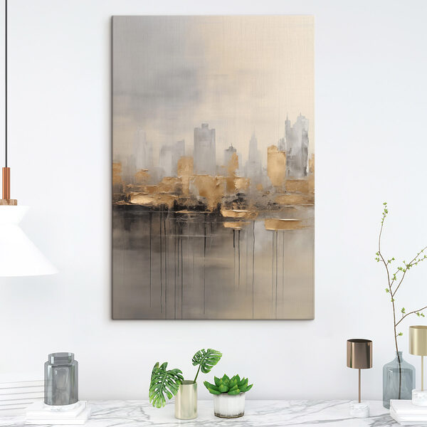 Canvas Schilderijen Schilderij van een stad