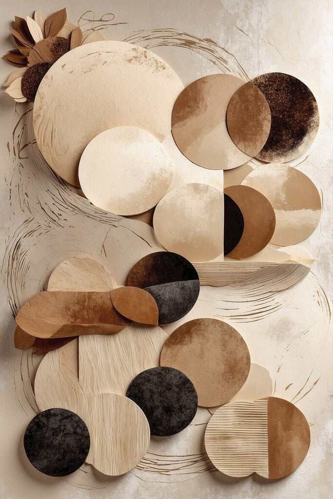 Group of circles on a white surface
