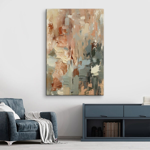 Canvas Schilderijen Een abstracte mix van zachte tinten