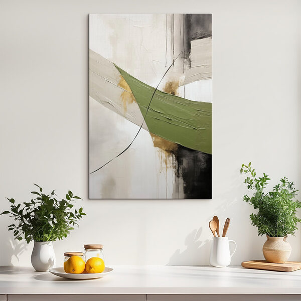 Painting of a green and black line