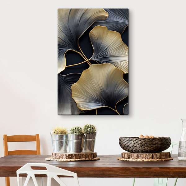 Canvas Schilderijen Elegante bladeren met subtiele details