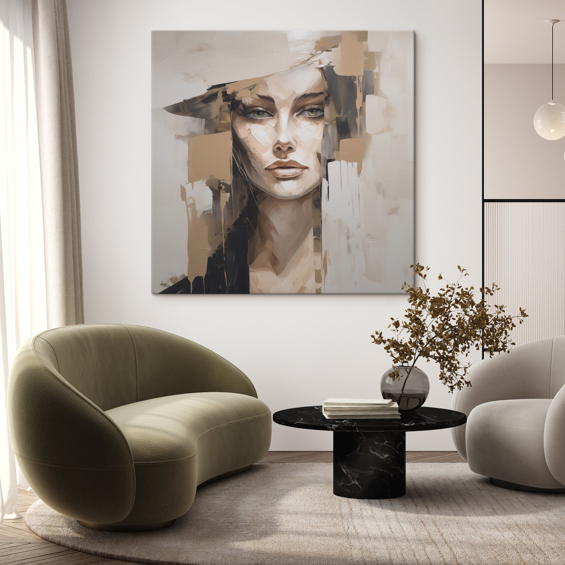 Painting of a woman's face