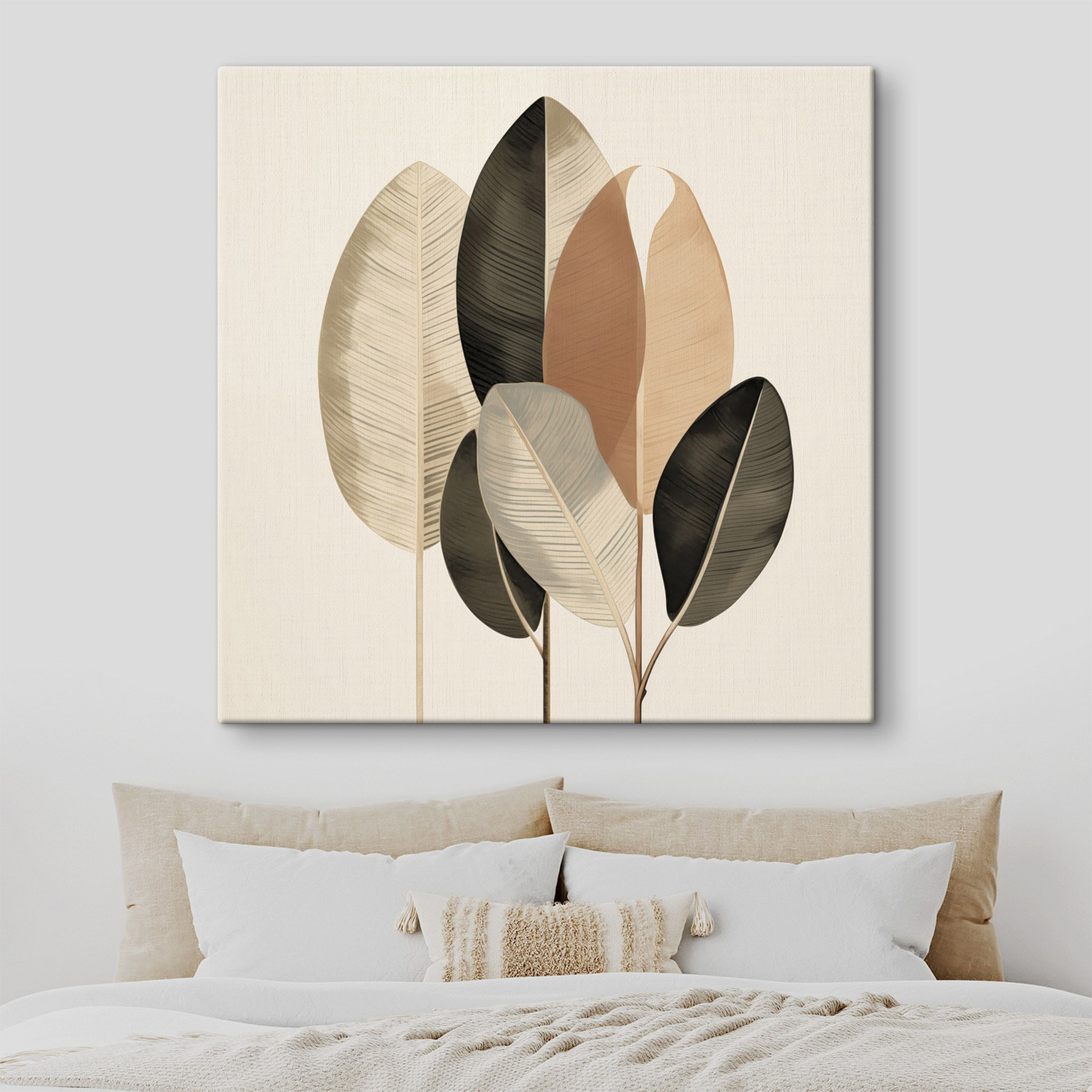Group of leaves on sticks