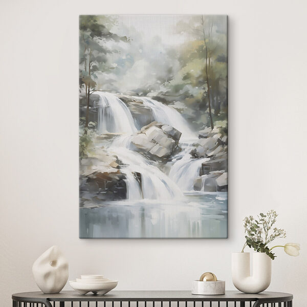 Canvas Schilderijen Canvas Schilderijen Waterval in een bos (Artikelnummer: s48415)