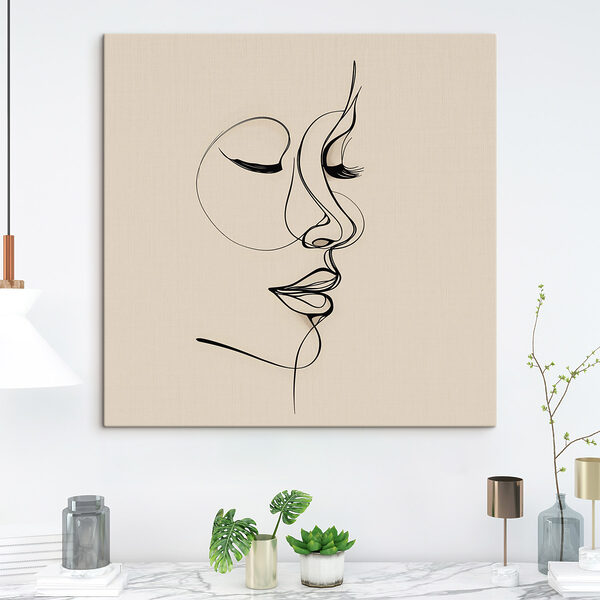 Canvas Schilderijen Canvas Schilderijen Tekening van het gezicht van een vrouw (Artikelnummer: s48429)