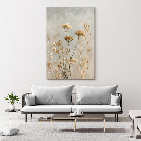 Canvas Schilderijen Canvas Schilderijen Gedroogde bloemen tegen een zachte achtergrond (Artikelnummer: s48440)