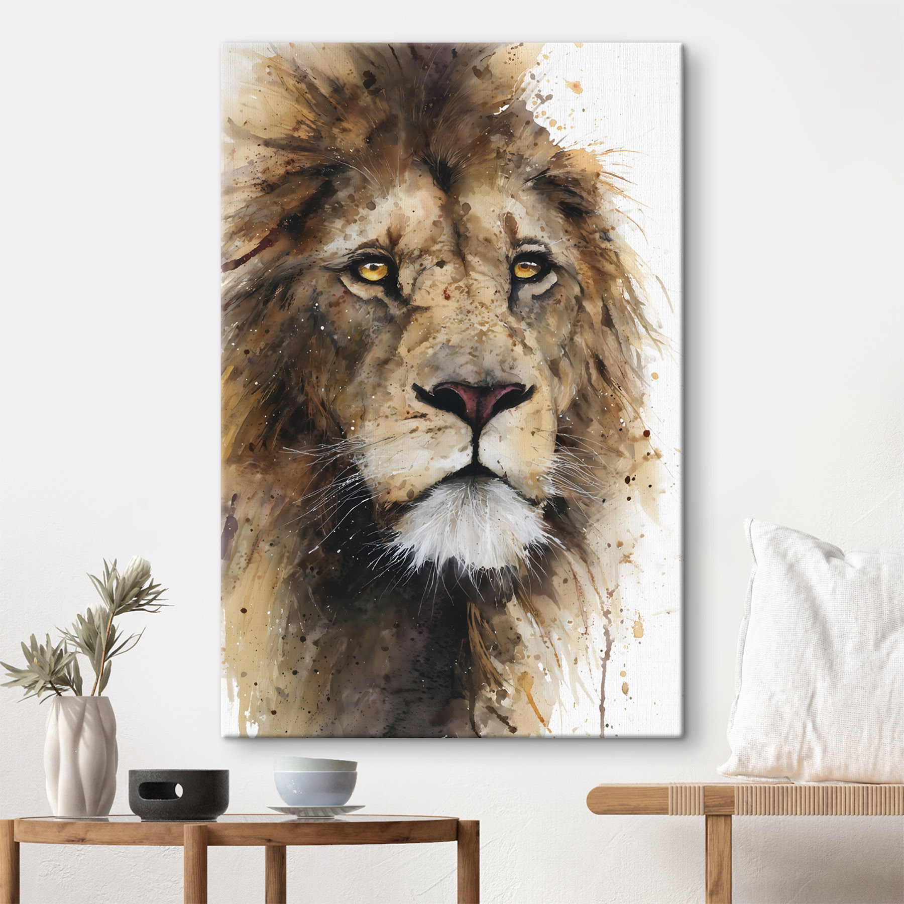 Majestic lion with piercing gaze