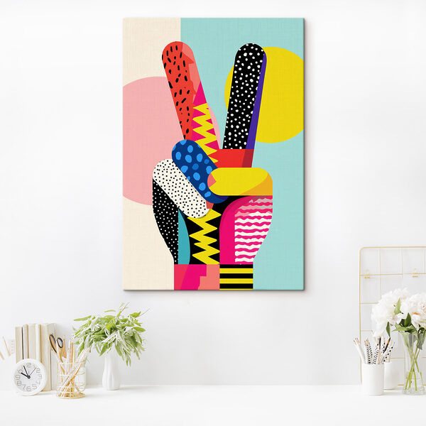 Hand with different colored shapes