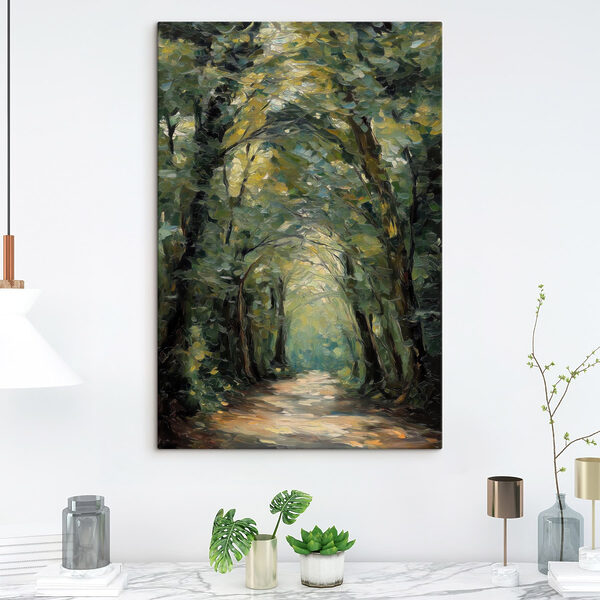Canvas Schilderijen Canvas Schilderijen Schilderij van een pad door een bos (Artikelnummer: s48705)