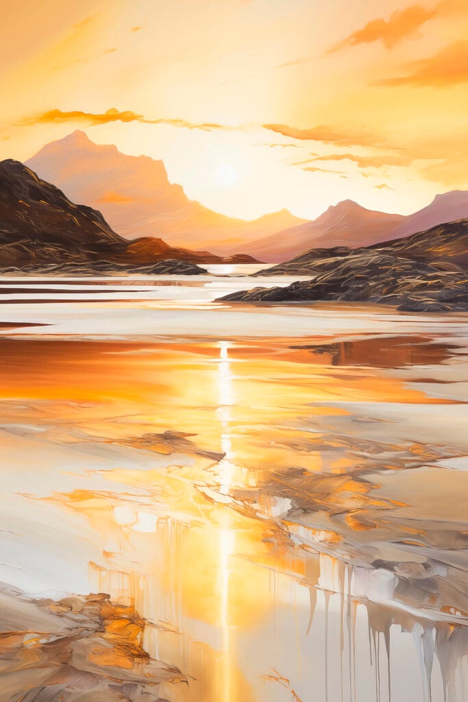 Sunset over a lake