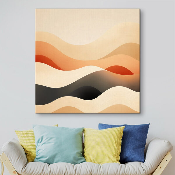 Canvas Schilderijen Canvas Schilderijen Zachte golven van warme kleuren (Artikelnummer: s48880)