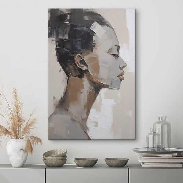 Canvas Schilderijen Canvas Schilderijen Schilderij van het gezicht van een vrouw (Artikelnummer: s48975)