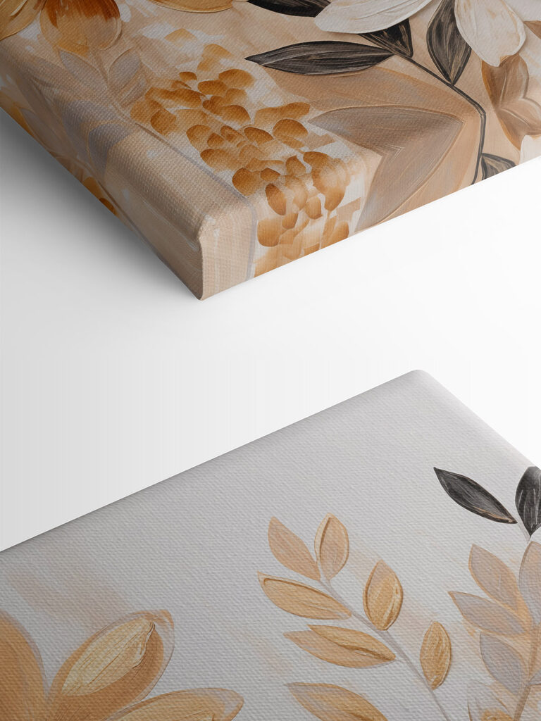 Painting of flowers and leaves