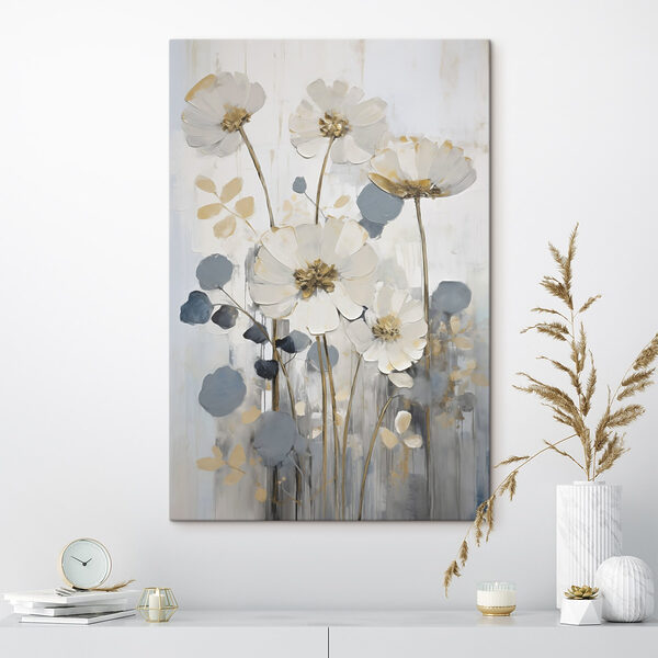 Canvas Schilderijen Canvas Schilderijen Schilderij van bloemen en bladeren (Artikelnummer: s49073)