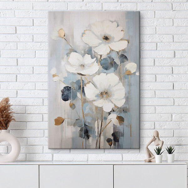 Canvas Schilderijen Canvas Schilderijen Schilderij van witte bloemen (Artikelnummer: s49074)