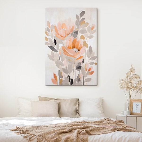 Painting of flowers and leaves
