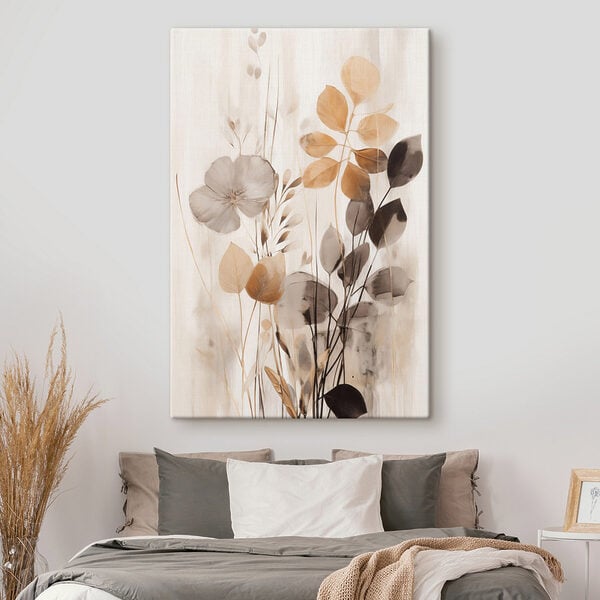 Painting of flowers and leaves