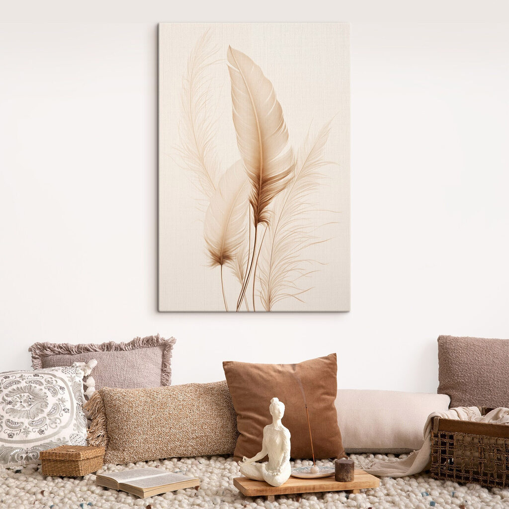 Delicate feathers against soft backdrop