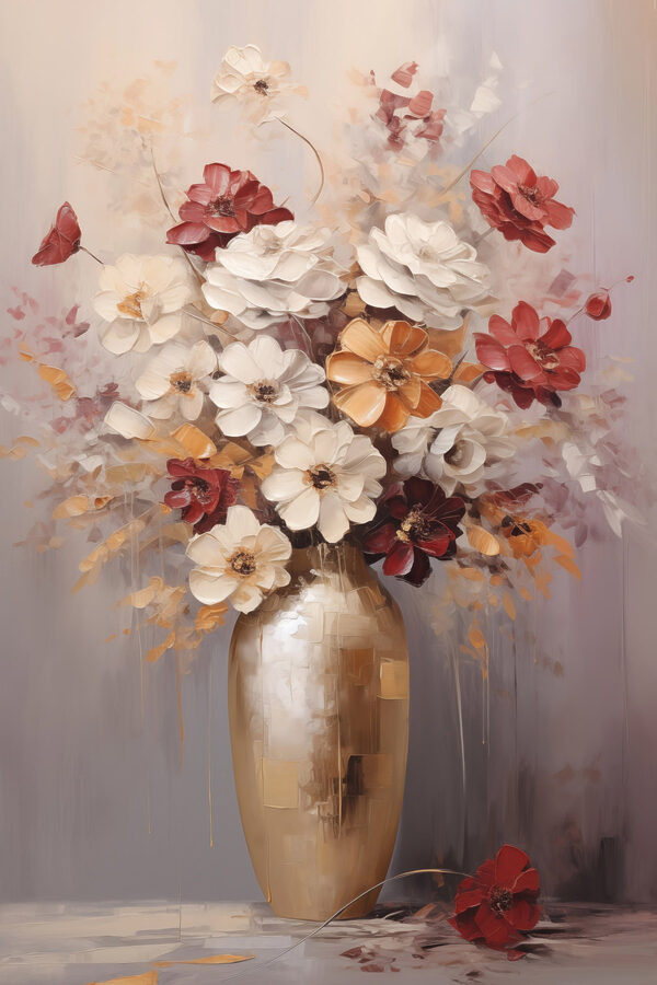 Painting of flowers in a vase